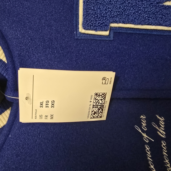 Blue and White Varsity Jacket - Picture 5 of 6